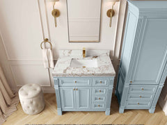 Paris 36 in. W x 22 in. D Bathroom Vanity with Center Sink - photo 24