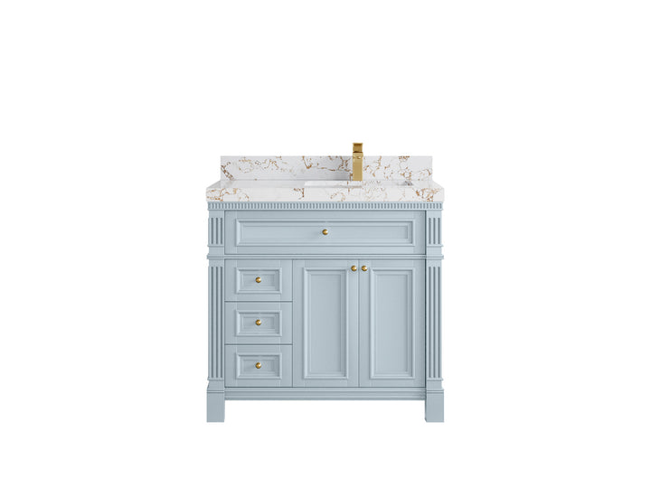 Paris 36 in. W x 22 in. D Right Offset Sink Bathroom Vanity - photo 38