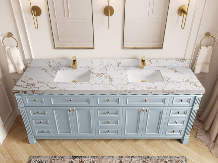 Paris 84 in. W x 22 in. D Double Sink Bathroom Vanity - photo 37