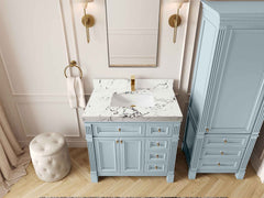 Paris 36 in. W x 22 in. D Bathroom Vanity with Center Sink - photo 25