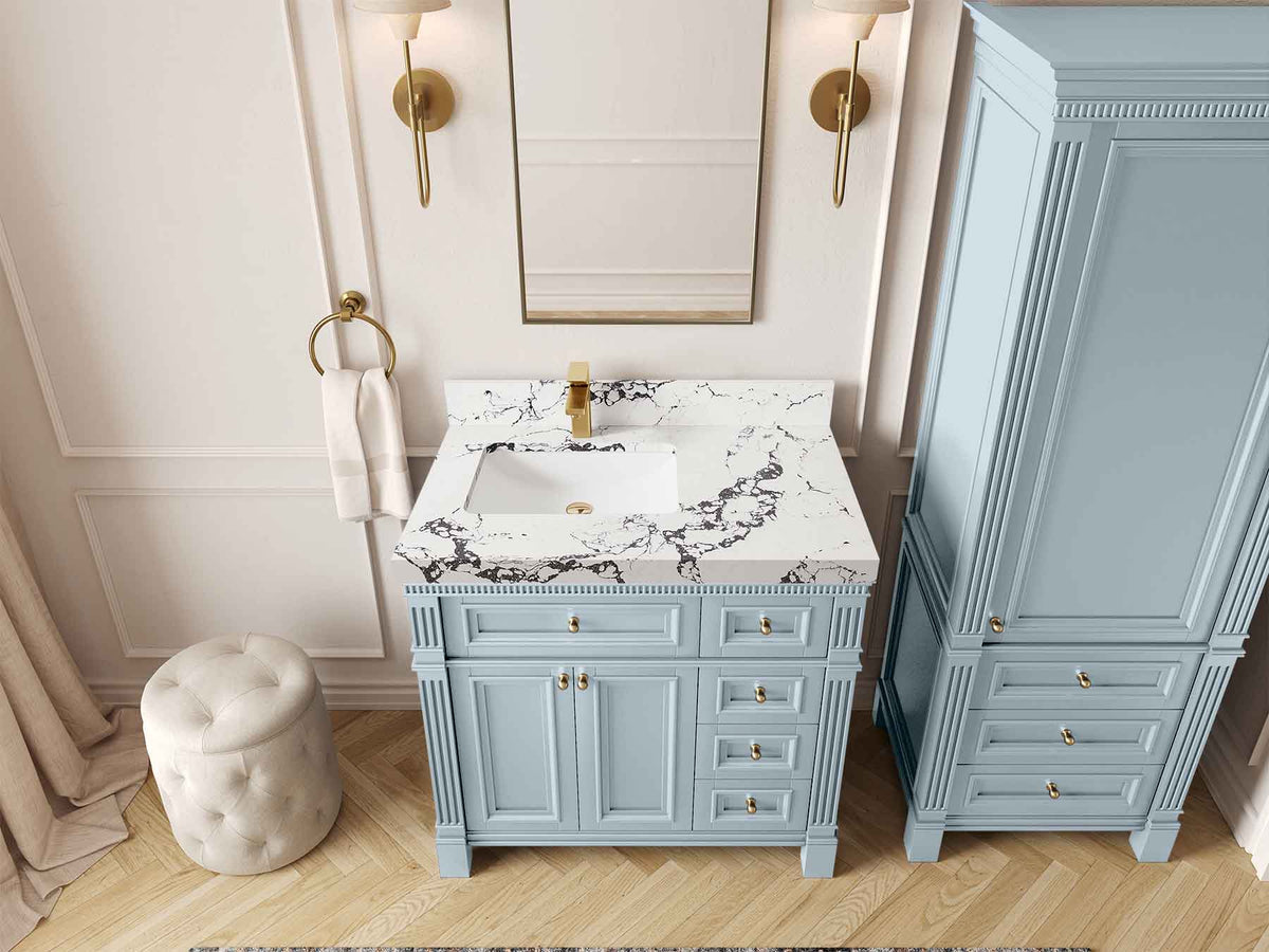 Paris 36 in. W x 22 in. D Left Offset Sink Bathroom Vanity