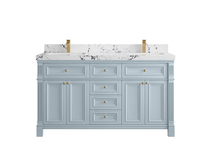 Paris 60 in. W x 22 in. D Double Sink Bathroom Vanity - photo 40