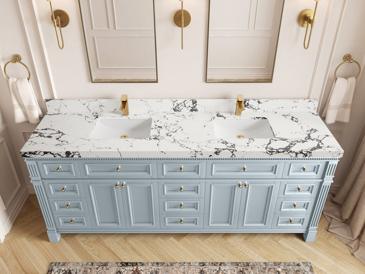Paris 84 in. W x 22 in. D Double Sink Bathroom Vanity - photo 39