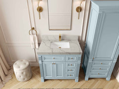 Paris 36 in. W x 22 in. D Bathroom Vanity with Center Sink - photo 26