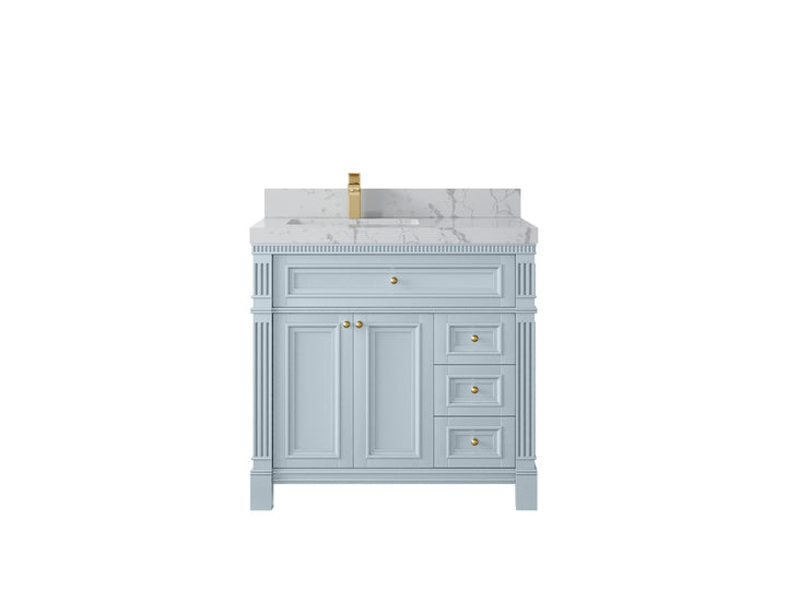 Paris 36 in. W x 22 in. D Left Offset Sink Bathroom Vanity - photo 40