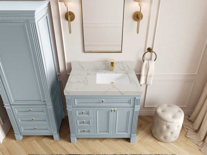 Paris 36 in. W x 22 in. D Right Offset Sink Bathroom Vanity - photo 41