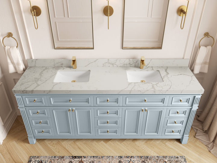 Paris 84 in. W x 22 in. D Double Sink Bathroom Vanity - photo 41