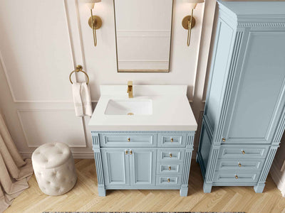 Paris 36 in. W x 22 in. D Left Offset Sink Bathroom Vanity