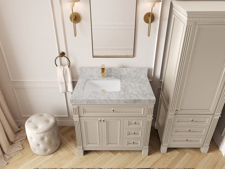 Paris 36 in. W x 22 in. D Left Offset Sink Bathroom Vanity - photo 19