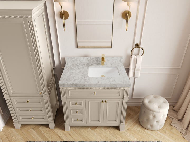 Paris 36 in. W x 22 in. D Right Offset Sink Bathroom Vanity - photo 19