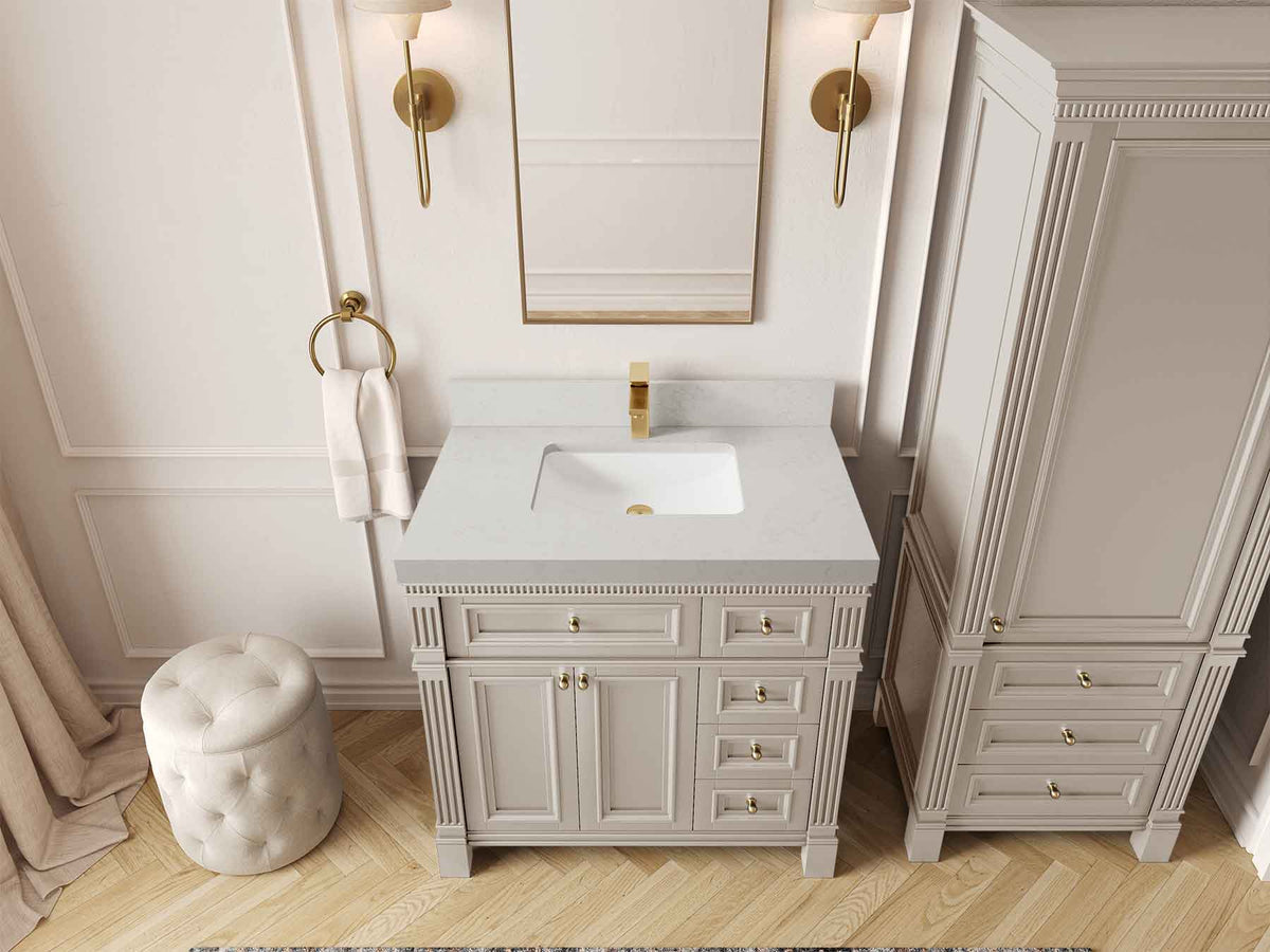 Paris 36 in. W x 22 in. D Bathroom Vanity with Center Sink