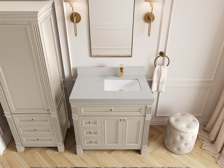 Paris 36 in. W x 22 in. D Right Offset Sink Bathroom Vanity - photo 21