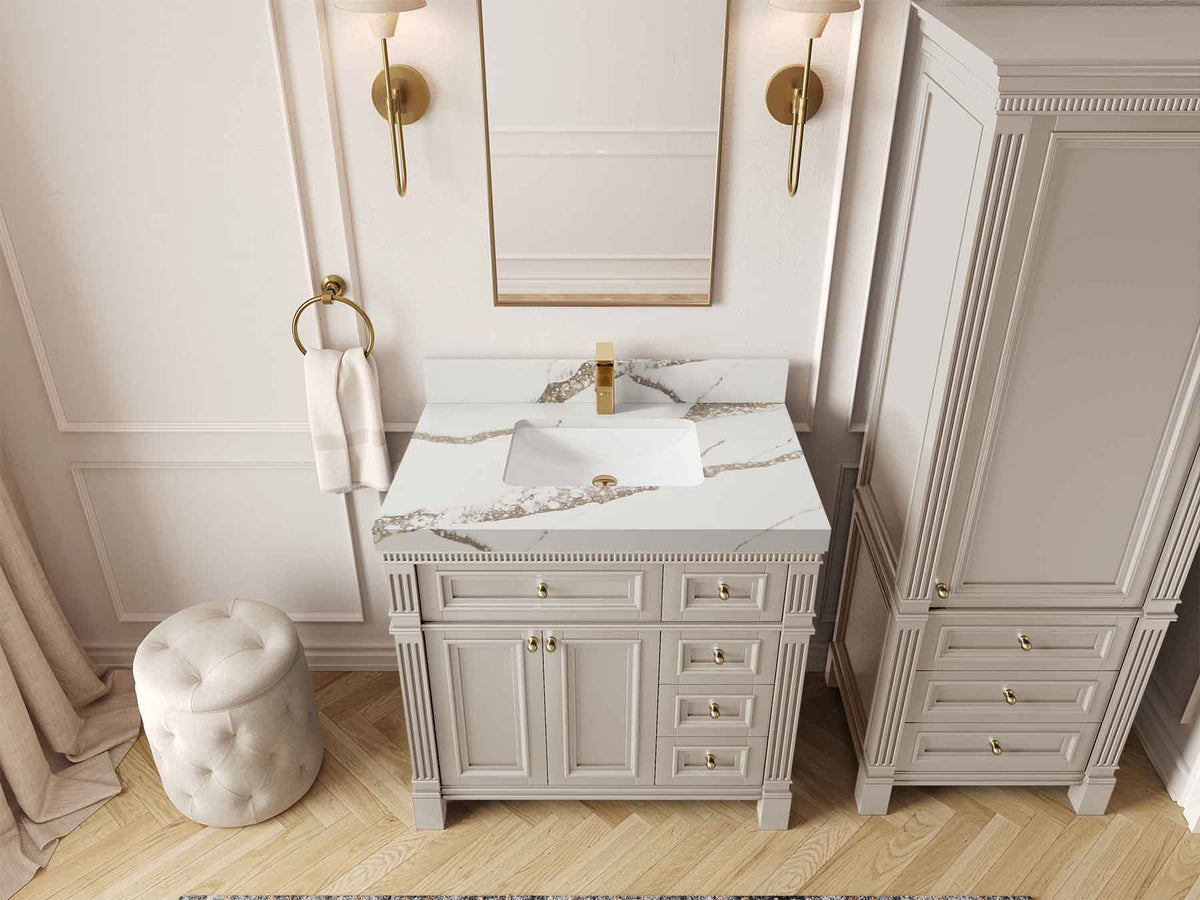 Paris 36 in. W x 22 in. D Bathroom Vanity with Center Sink