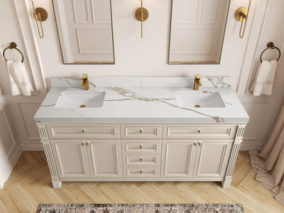 Paris 72 in. W x 22 in. D Double Sink Bathroom Vanity