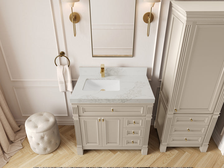 Paris 36 in. W x 22 in. D Left Offset Sink Bathroom Vanity - photo 13