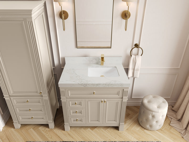 Paris 36 in. W x 22 in. D Right Offset Sink Bathroom Vanity - photo 13