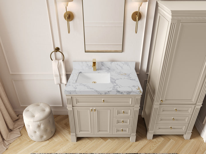 Paris 36 in. W x 22 in. D Left Offset Sink Bathroom Vanity - photo 15
