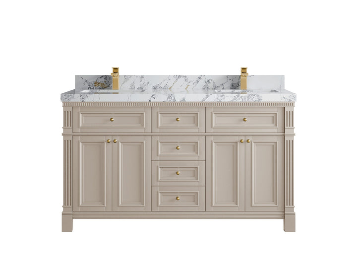 Paris 60 in. W x 22 in. D Double Sink Bathroom Vanity - photo 20