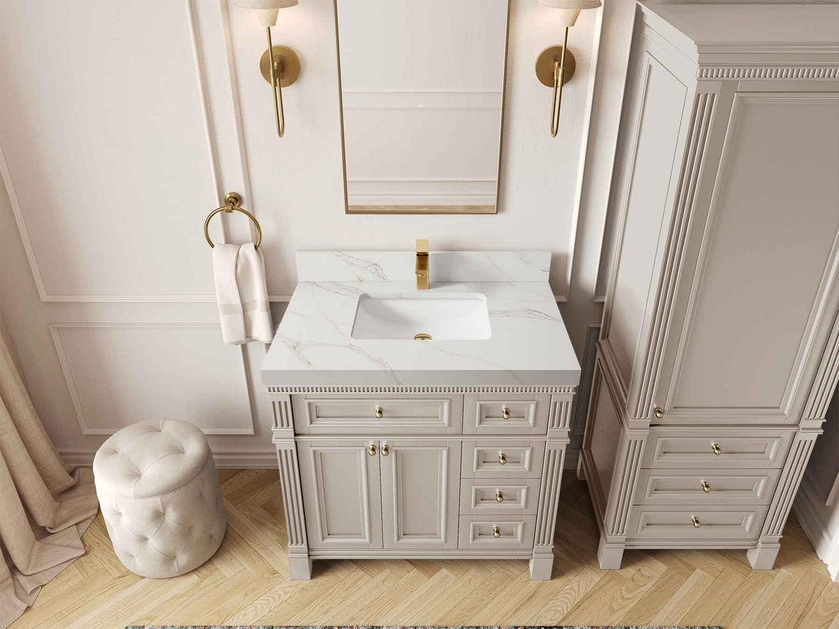 Paris 36 in. W x 22 in. D Bathroom Vanity with Center Sink