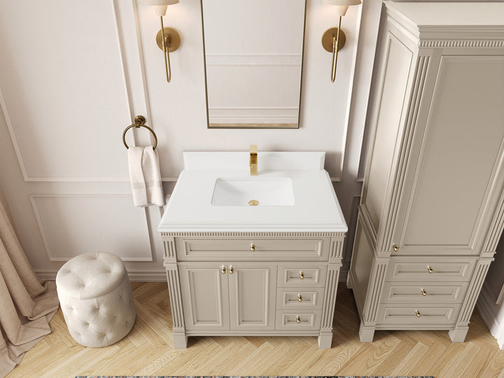 Paris 36 in. W x 22 in. D Center Sink Bathroom Vanity - photo 27