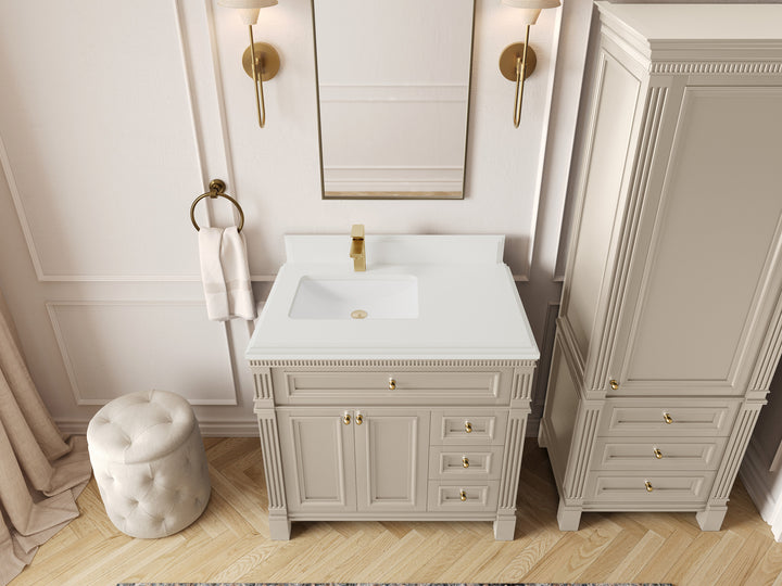 Paris 36 in. W x 22 in. D Left Offset Sink Bathroom Vanity - photo 46