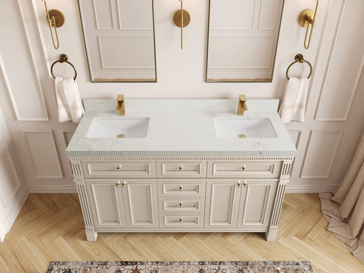 Paris 60 in. W x 22 in. D Double Sink Bathroom Vanity - photo 29