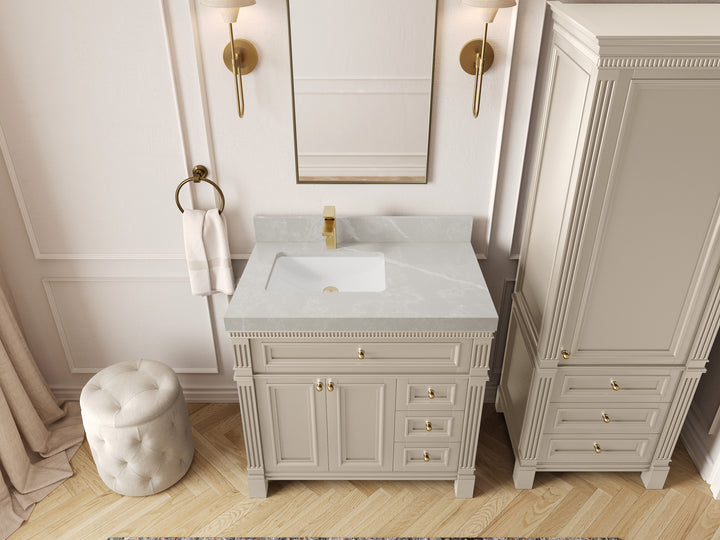 Paris 36 in. W x 22 in. D Left Offset Sink Bathroom Vanity - photo 27
