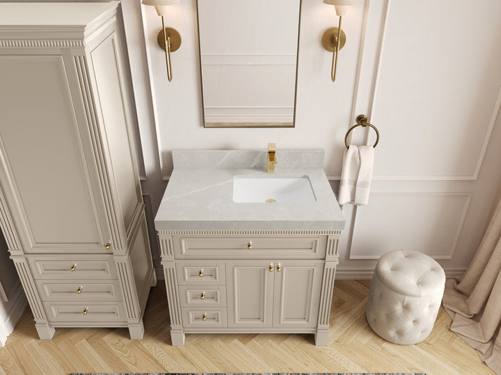 Paris 36 in. W x 22 in. D Right Offset Sink Bathroom Vanity - photo 29