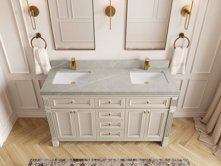 Paris 60 in. W x 22 in. D Double Sink Bathroom Vanity - photo 31