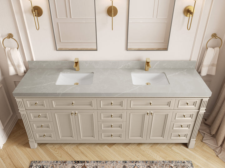 Paris 84 in. W x 22 in. D Double Sink Bathroom Vanity - photo 31