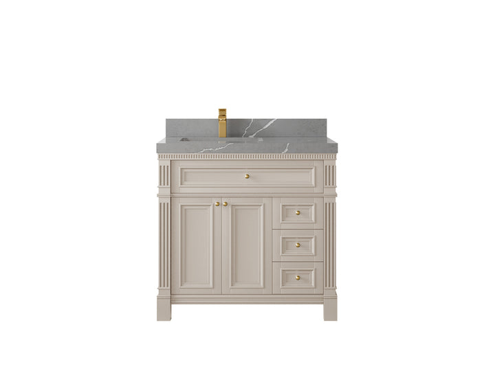 Paris 36 in. W x 22 in. D Left Offset Sink Bathroom Vanity - photo 30