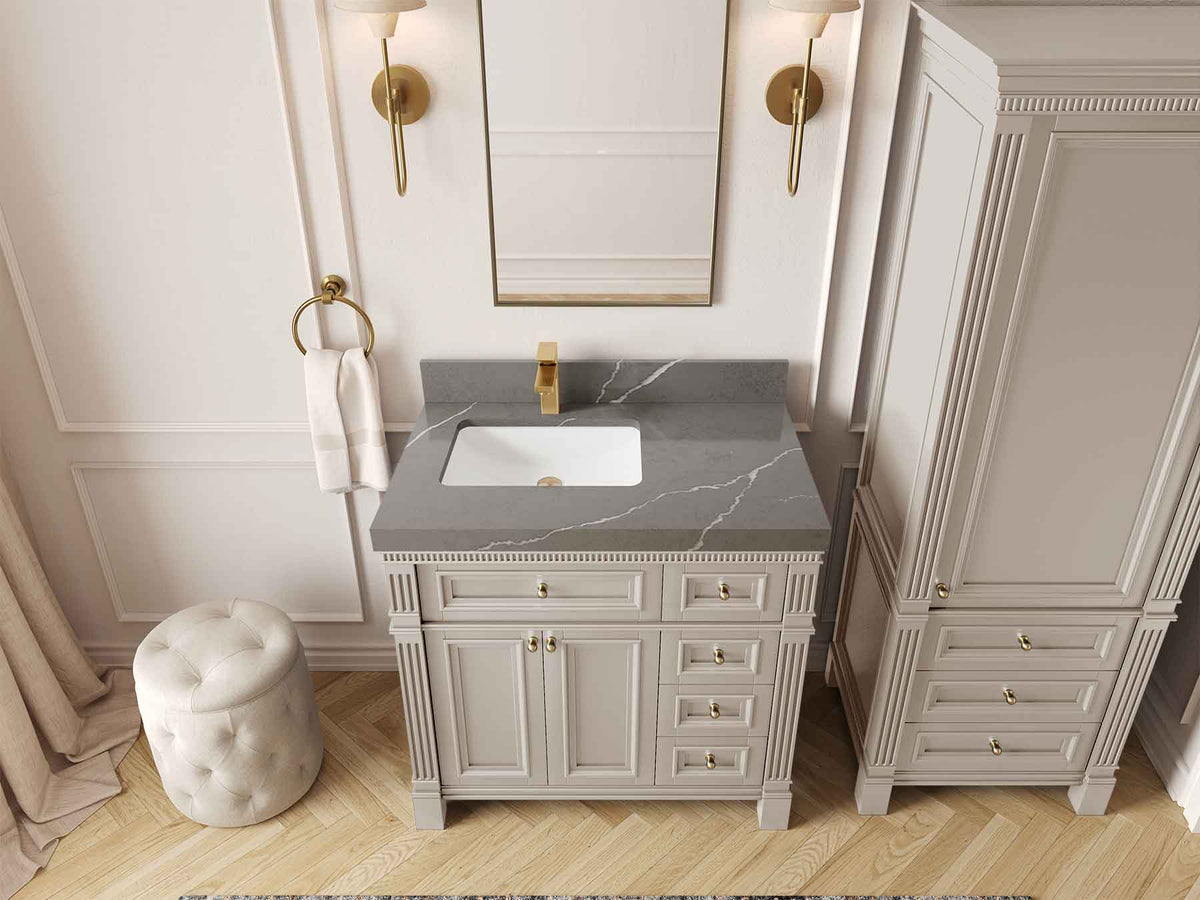 Paris 36 in. W x 22 in. D Left Offset Sink Bathroom Vanity