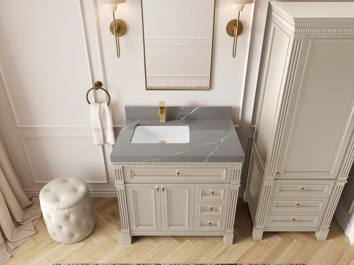 Paris 36 in. W x 22 in. D Left Offset Sink Bathroom Vanity - photo 29