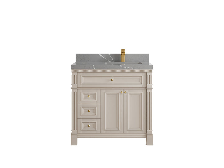 Paris 36 in. W x 22 in. D Right Offset Sink Bathroom Vanity - photo 32