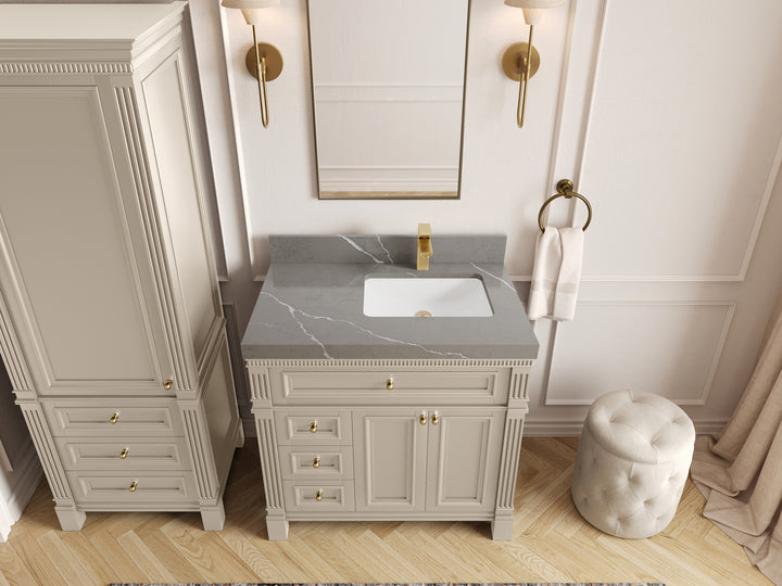 Paris 36 in. W x 22 in. D Right Offset Sink Bathroom Vanity - photo 31