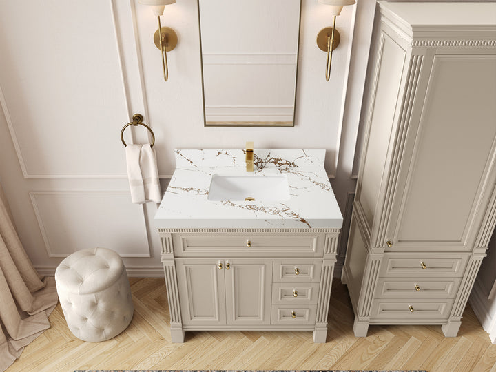 Paris 36 in. W x 22 in. D Center Sink Bathroom Vanity - photo 35
