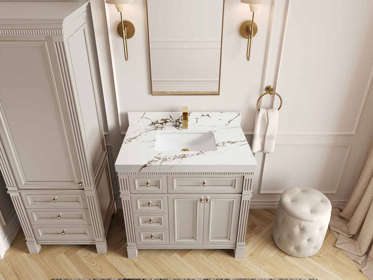 Paris 36 in. W x 22 in. D Center Sink Bathroom Vanity