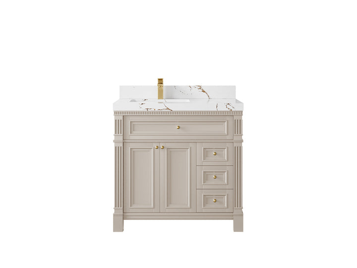 Paris 36 in. W x 22 in. D Left Offset Sink Bathroom Vanity - photo 34