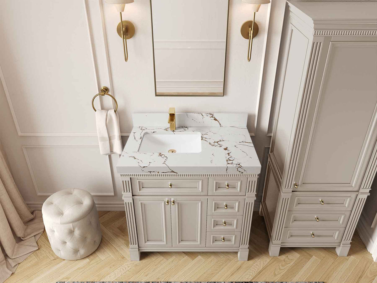 Paris 36 in. W x 22 in. D Left Offset Sink Bathroom Vanity