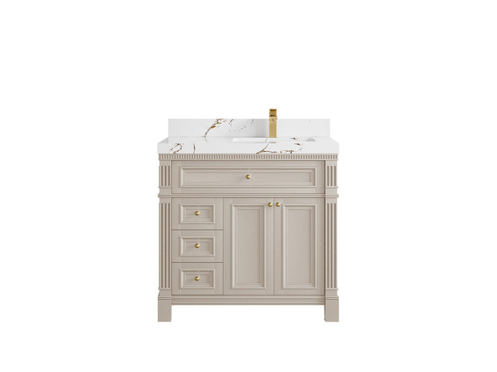 Paris 36 in. W x 22 in. D Right Offset Sink Bathroom Vanity - photo 34