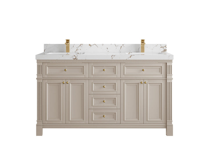 Paris 60 in. W x 22 in. D Double Sink Bathroom Vanity - photo 36
