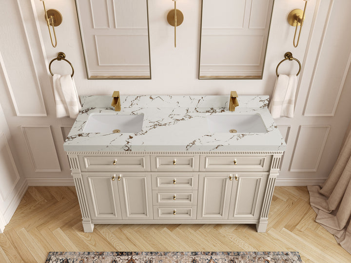 Paris 60 in. W x 22 in. D Double Sink Bathroom Vanity - photo 35