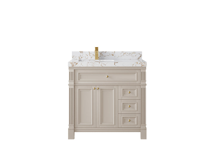 Paris 36 in. W x 22 in. D Left Offset Sink Bathroom Vanity - photo 32