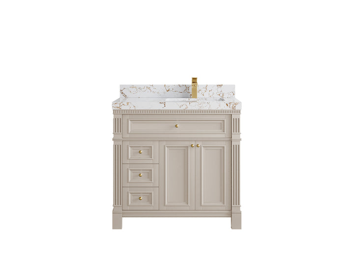 Paris 36 in. W x 22 in. D Right Offset Sink Bathroom Vanity - photo 36