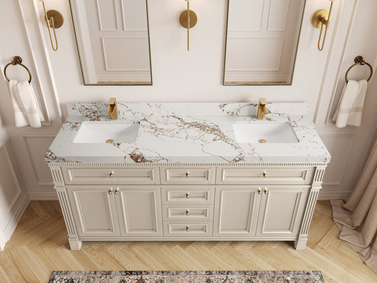 Paris 72 in. W x 22 in. D Double Sink Bathroom Vanity
