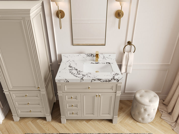 Paris 36 in. W x 22 in. D Right Offset Sink Bathroom Vanity - photo 37