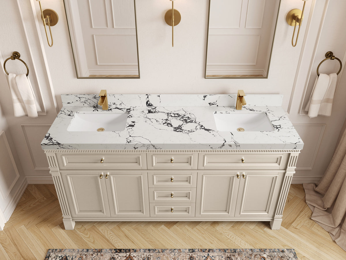 Paris 72 in. W x 22 in. D Double Sink Bathroom Vanity
