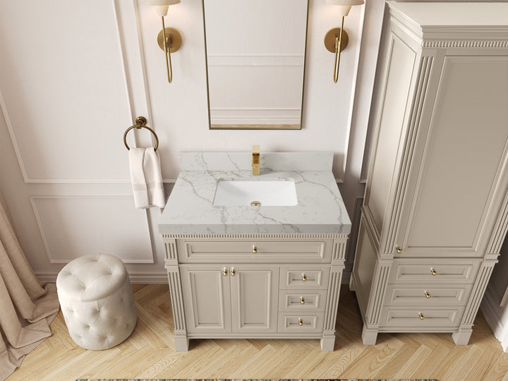 Paris 36 in. W x 22 in. D Center Sink Bathroom Vanity - photo 41