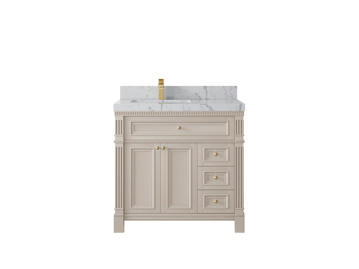 Paris 36 in. W x 22 in. D Left Offset Sink Bathroom Vanity - photo 38