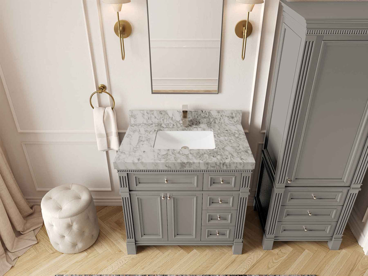 Paris 36 in. W x 22 in. D Bathroom Vanity with Center Sink